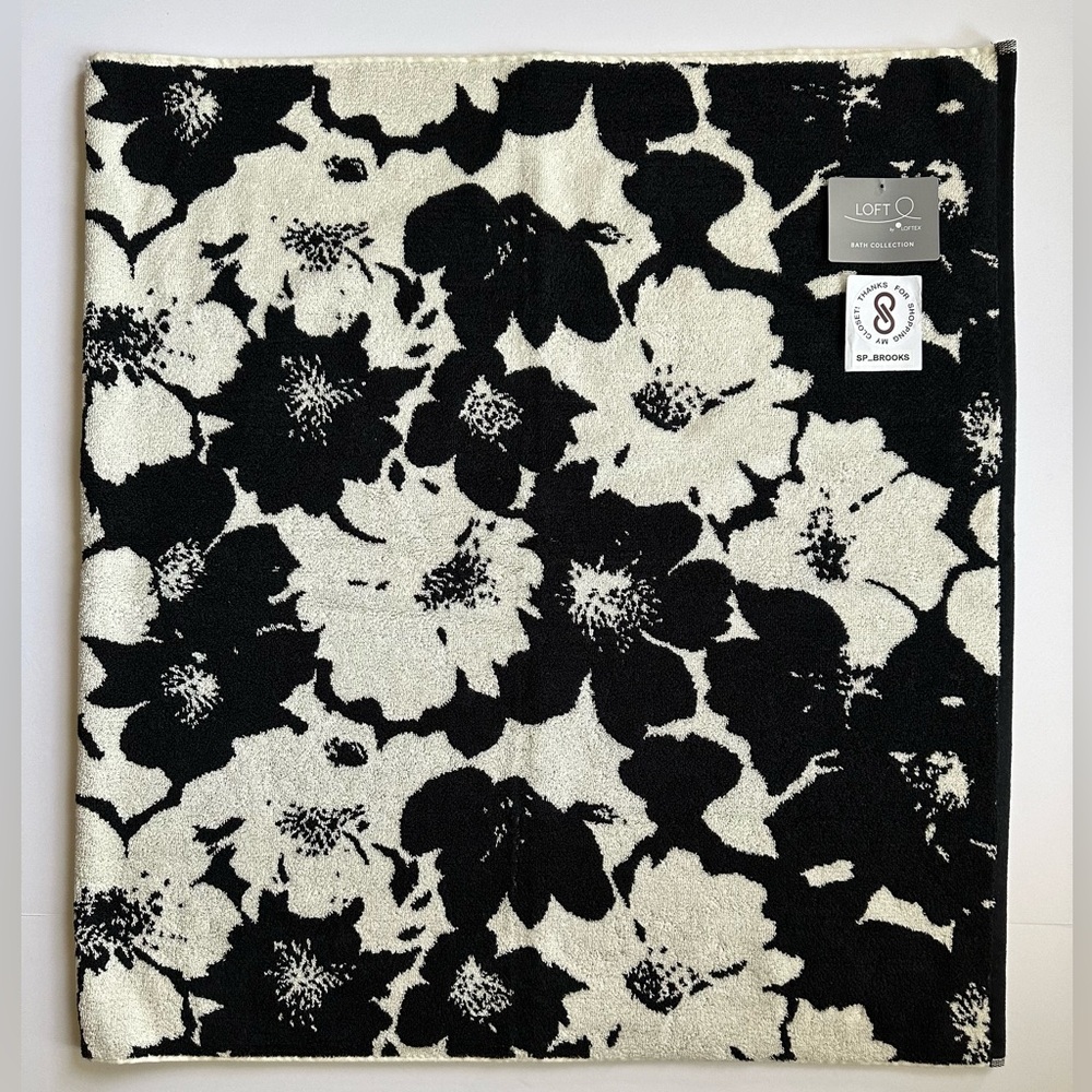 🎁1PC LOFT Bath Towel - Cotton Floral - BLACK MILK IN BLOOM